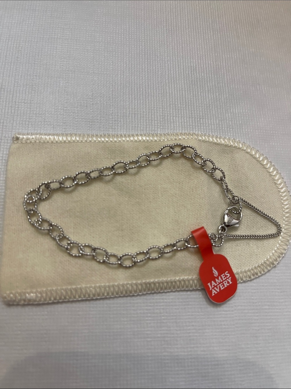 James Avery Twisted Wire Cable Charm Bracelet - Size Medium